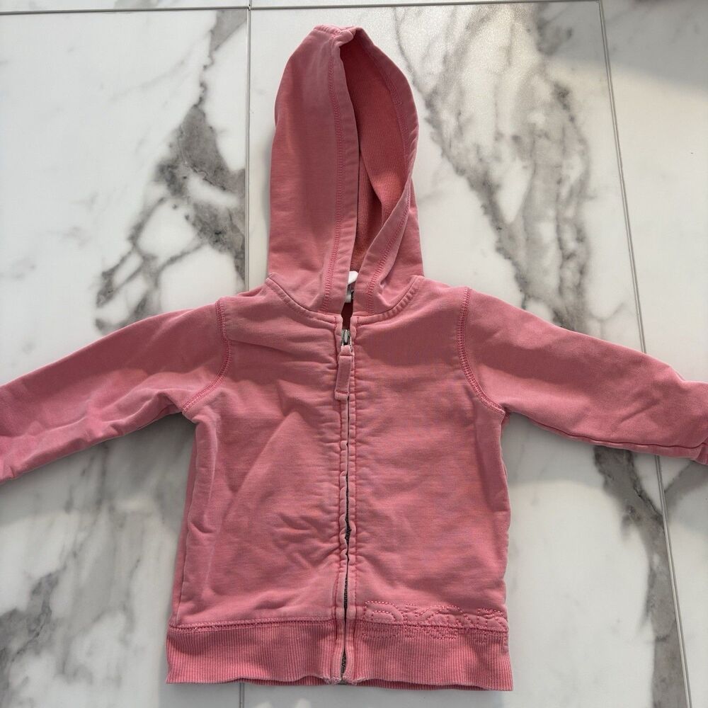 DKNY Pink Zip Up Hoodie Sweatshirt Baby 6-12 Months